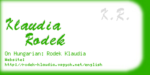 klaudia rodek business card